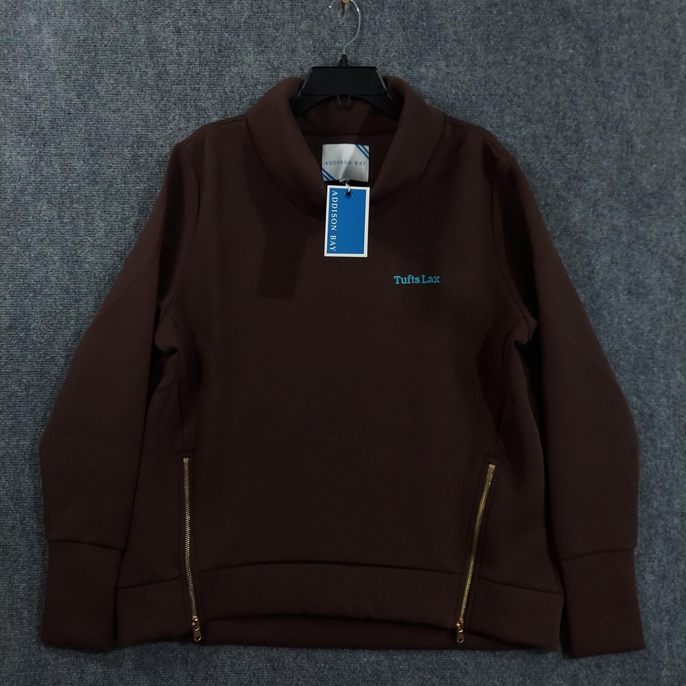 Addison Bay Sweatshirt Womens‎ L Brown Tufts Lax Lacrosse #9 Everyday Pullover